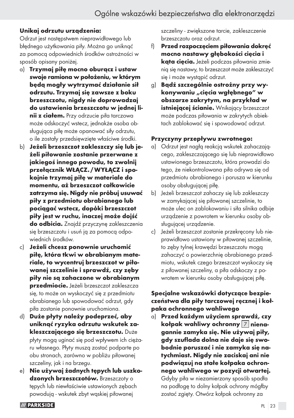 Parkside PHKS 1300 A1 User Manual | Page 25 / 97