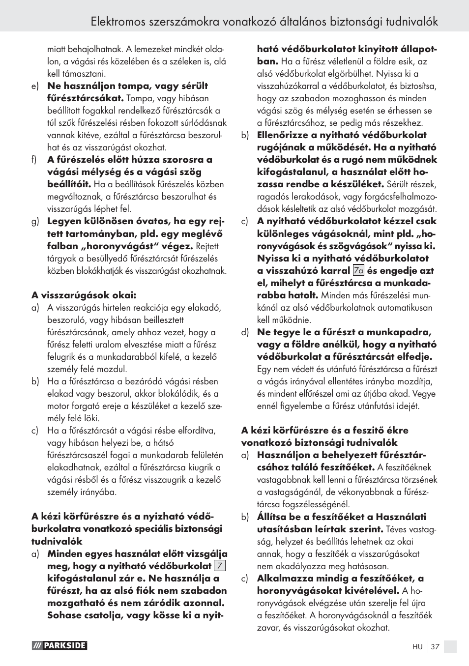 Parkside PHKS 1300 A1 User Manual | Page 39 / 97