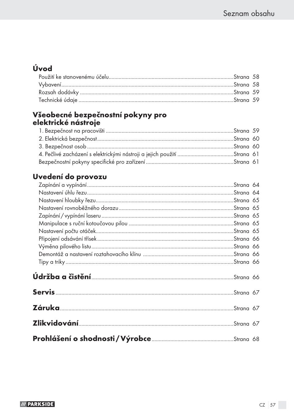 Parkside PHKS 1300 A1 User Manual | Page 59 / 97