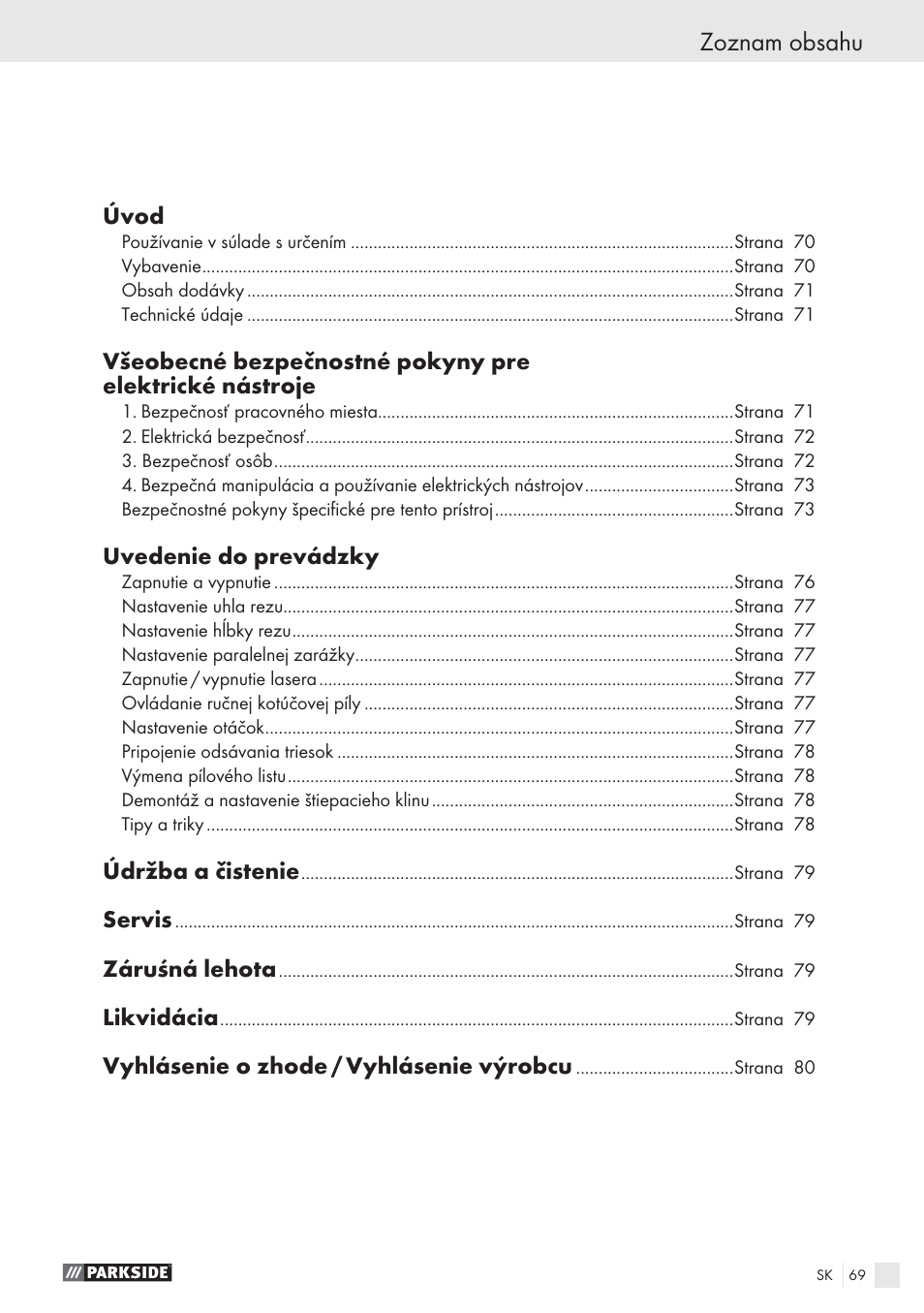 Parkside PHKS 1300 A1 User Manual | Page 71 / 97