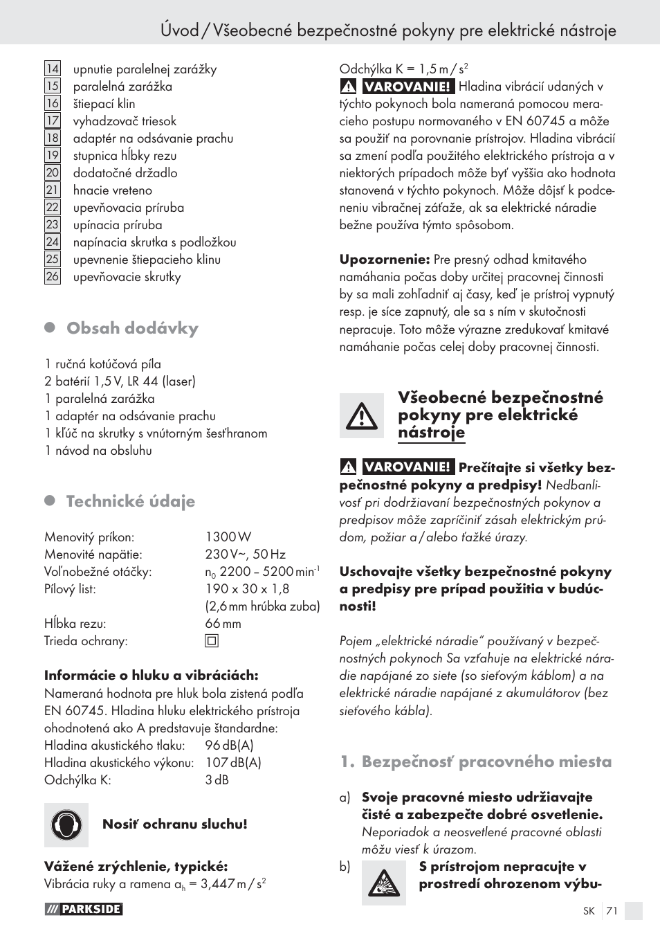 Parkside PHKS 1300 A1 User Manual | Page 73 / 97