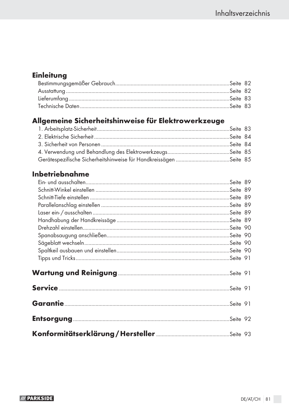 Parkside PHKS 1300 A1 User Manual | Page 83 / 97
