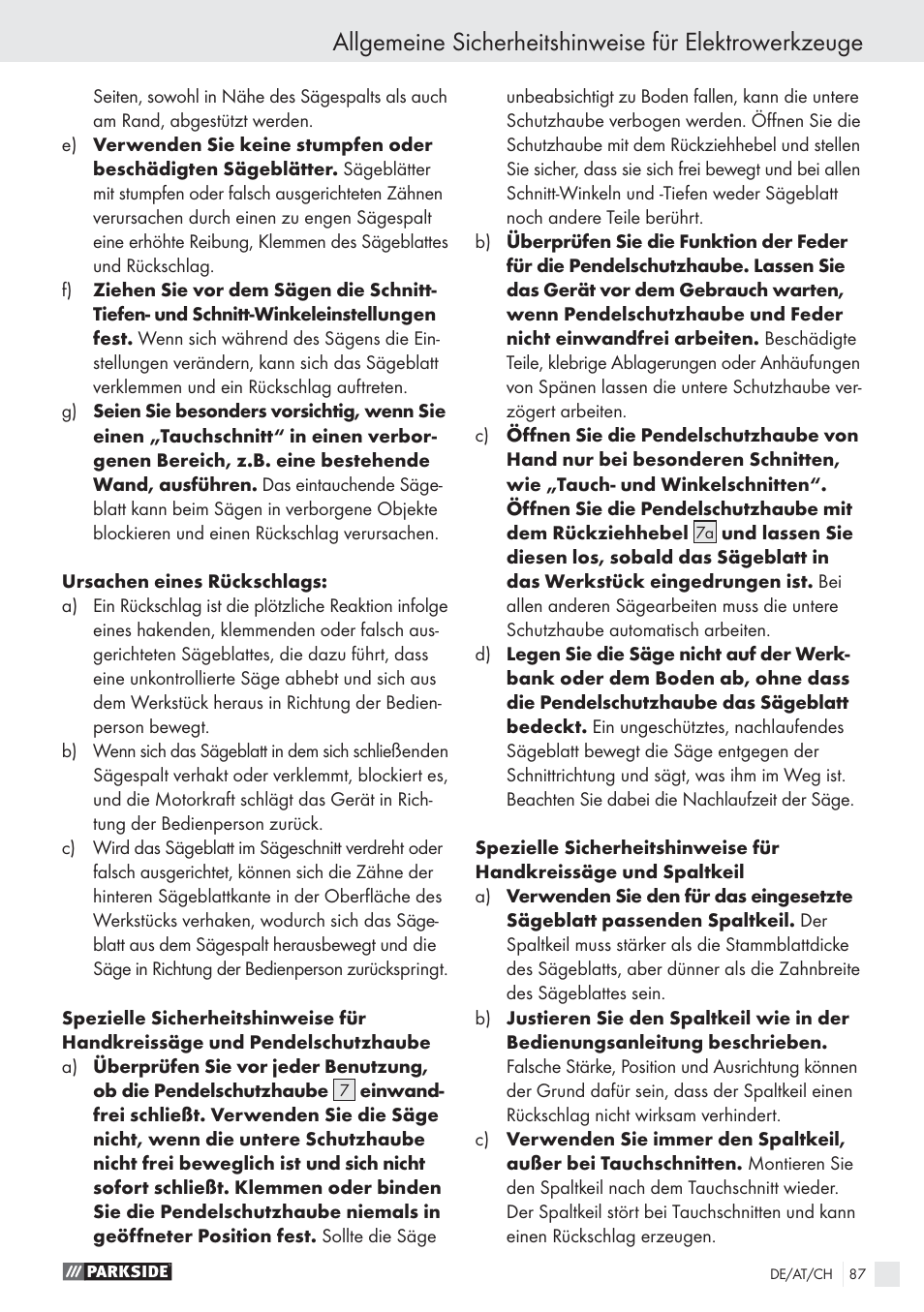 Parkside PHKS 1300 A1 User Manual | Page 89 / 97