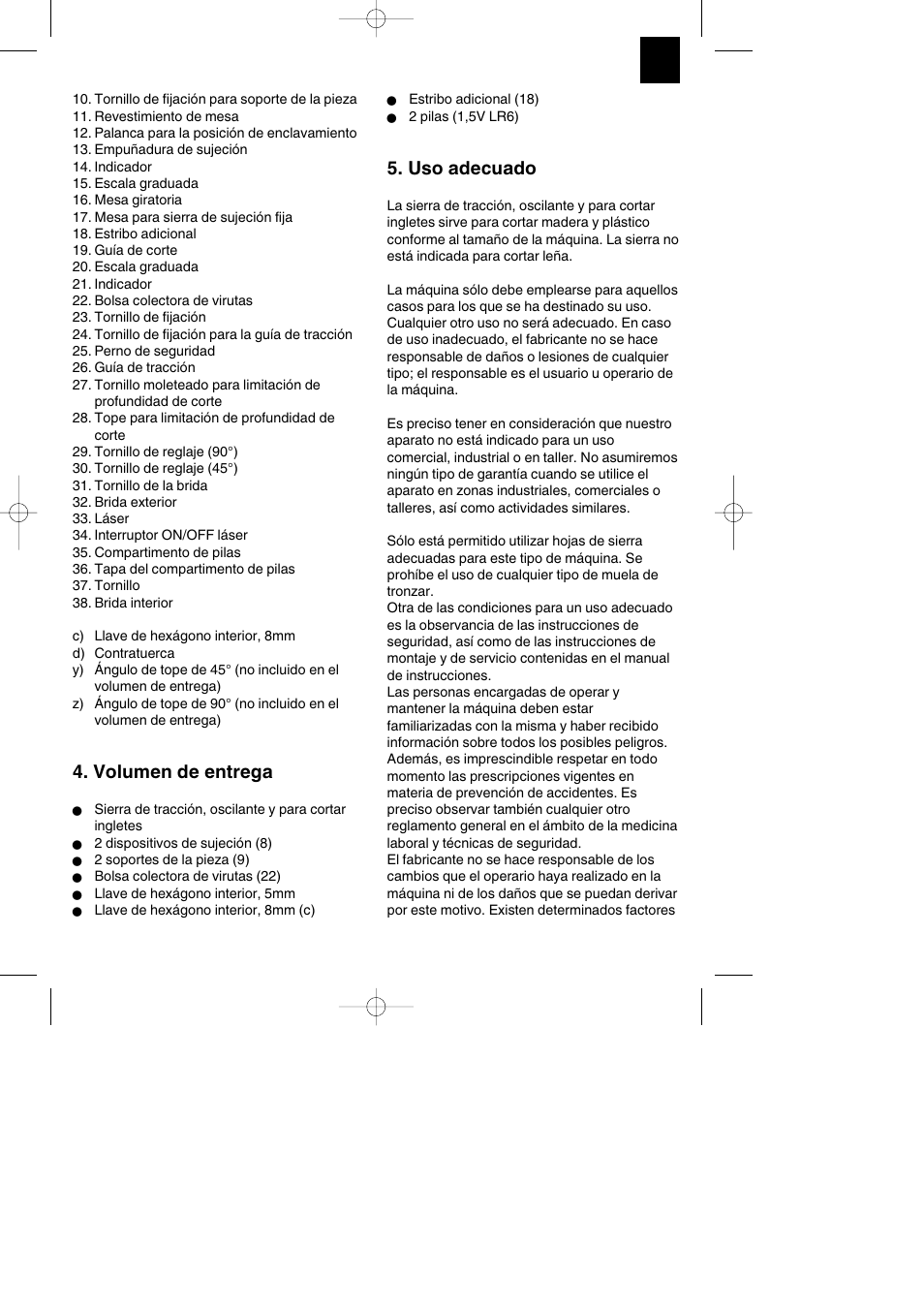 Volumen de entrega, Uso adecuado | Parkside PKS 1700 B2 User Manual | Page 15 / 88