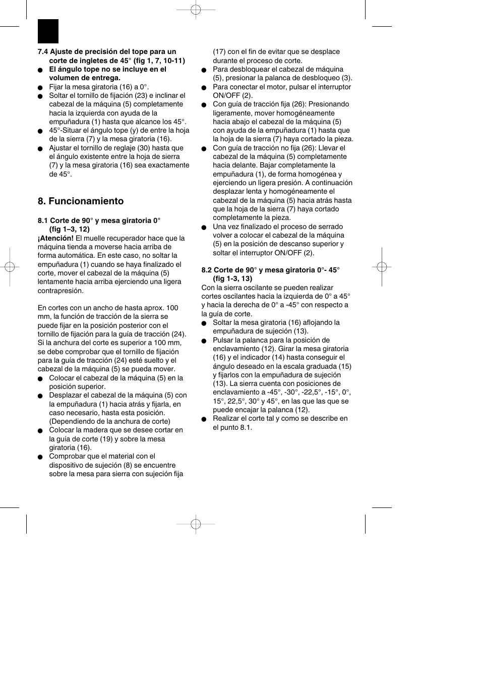 Funcionamiento | Parkside PKS 1700 B2 User Manual | Page 18 / 88