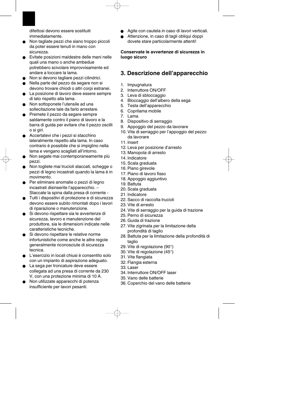 Descrizione dell’apparecchio | Parkside PKS 1700 B2 User Manual | Page 30 / 88