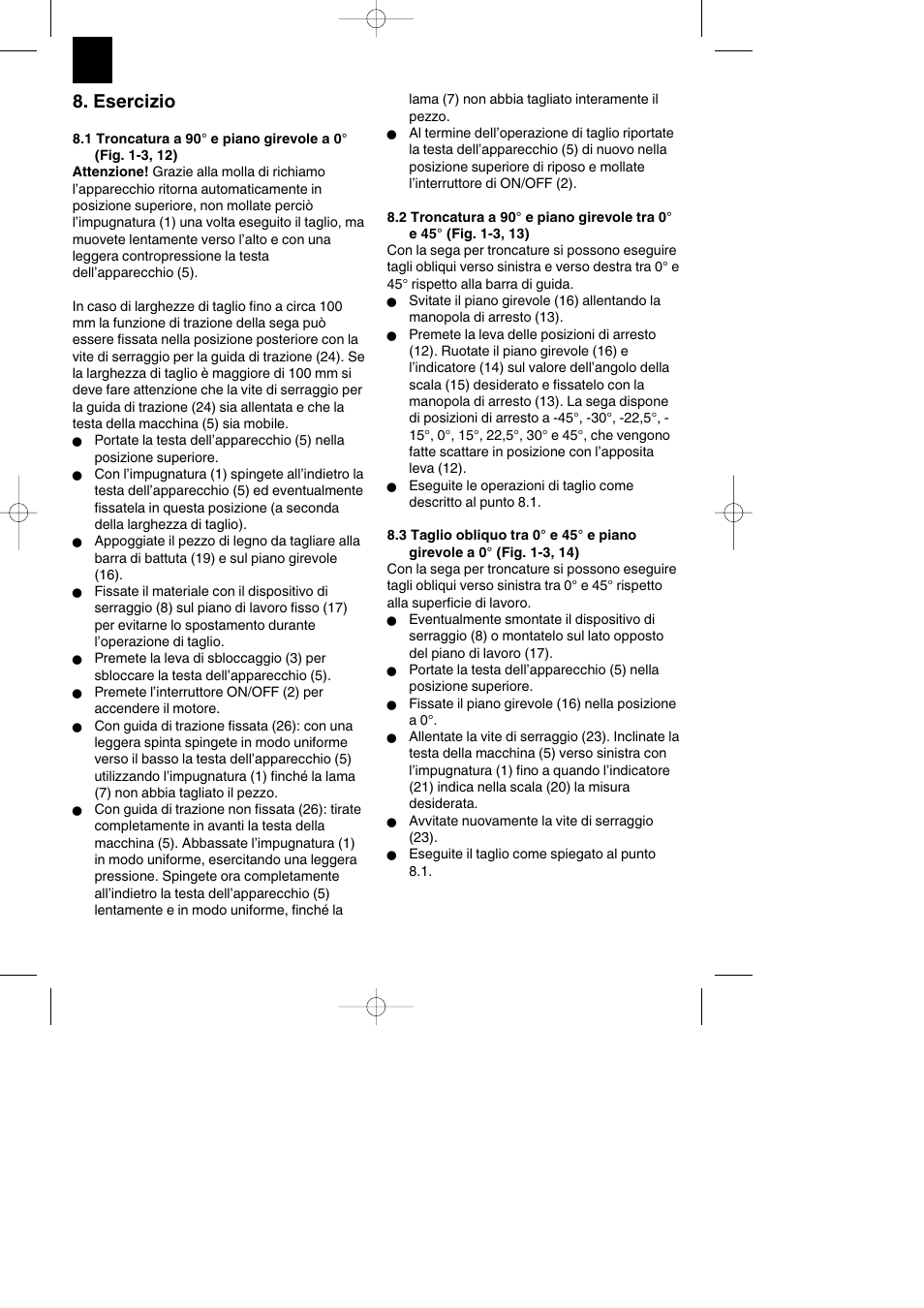 Esercizio | Parkside PKS 1700 B2 User Manual | Page 34 / 88