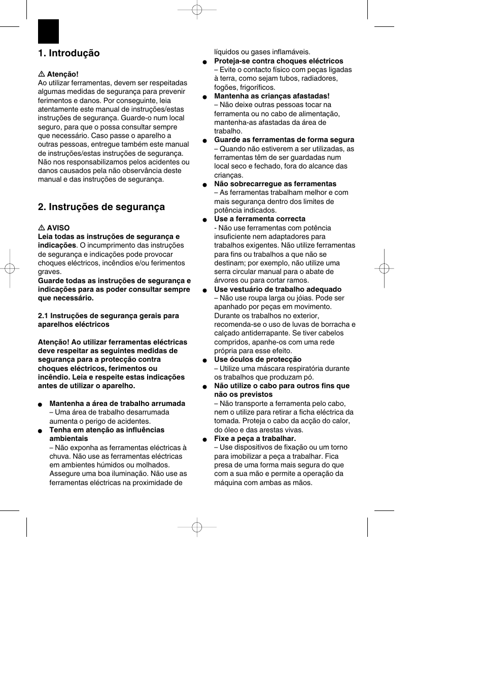 Introdução, Instruções de segurança | Parkside PKS 1700 B2 User Manual | Page 42 / 88