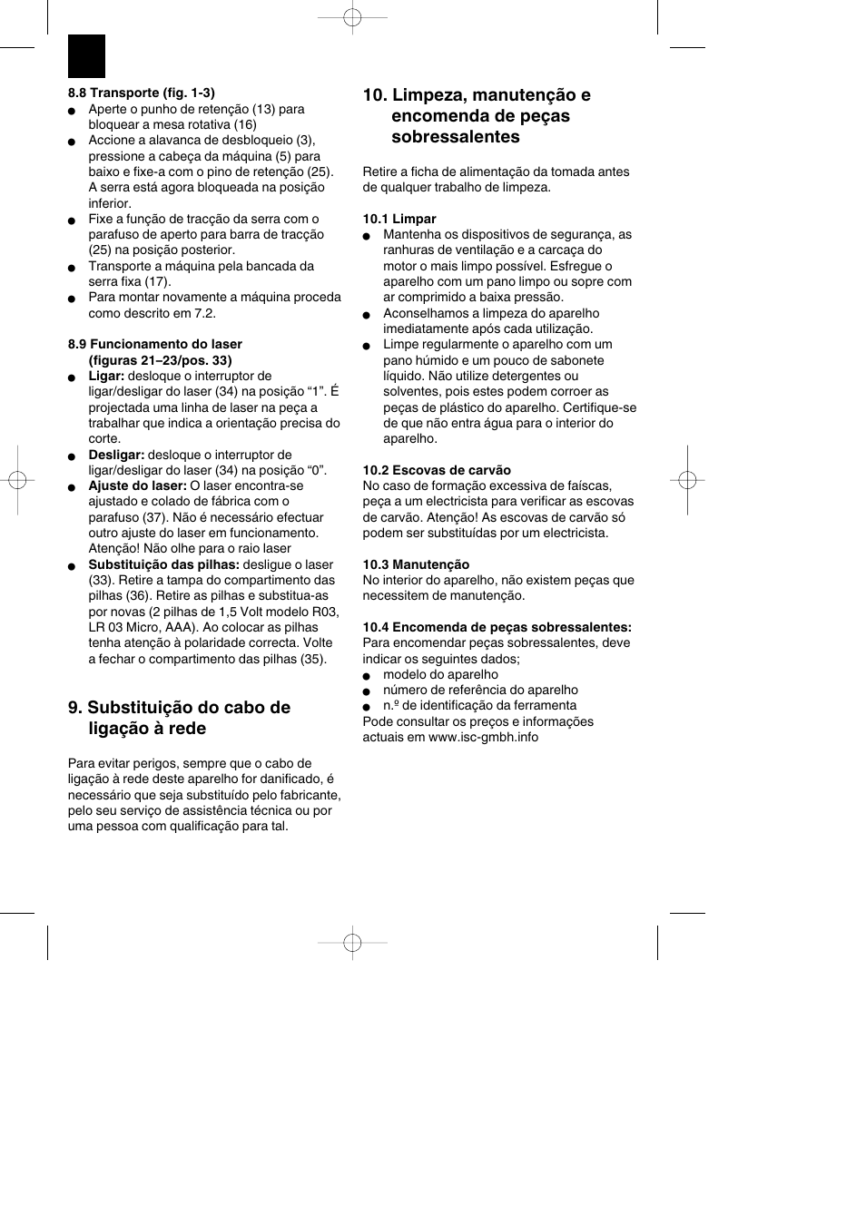 Substituição do cabo de ligação à rede | Parkside PKS 1700 B2 User Manual | Page 52 / 88
