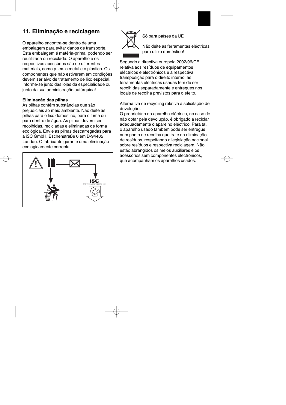 Eliminação e reciclagem | Parkside PKS 1700 B2 User Manual | Page 53 / 88