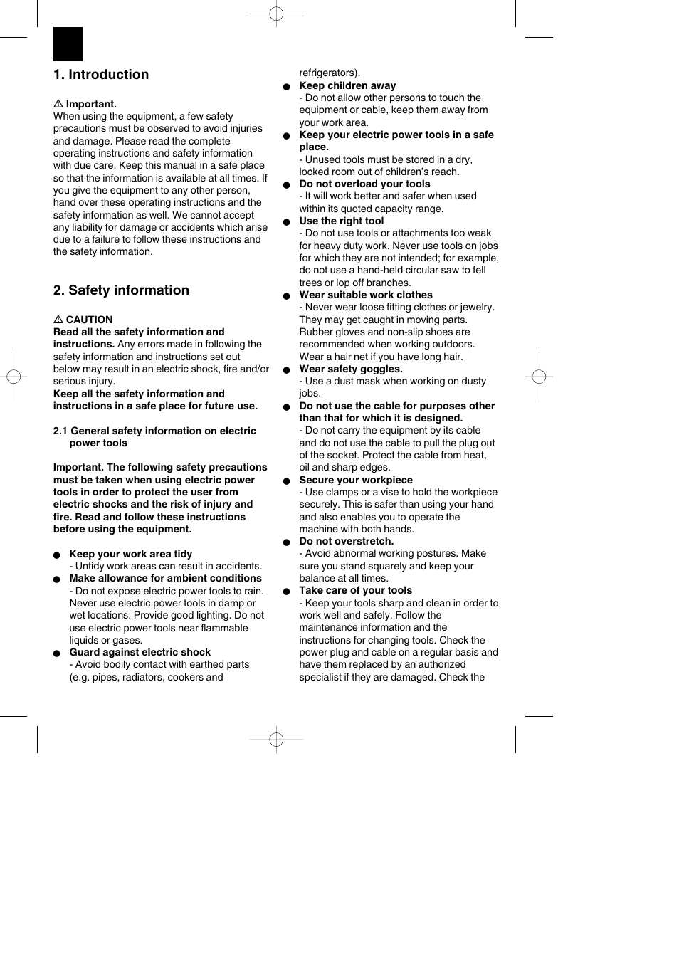 Introduction, Safety information | Parkside PKS 1700 B2 User Manual | Page 58 / 88