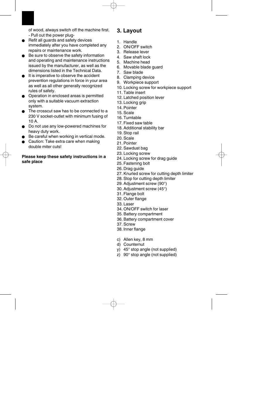 Layout | Parkside PKS 1700 B2 User Manual | Page 62 / 88