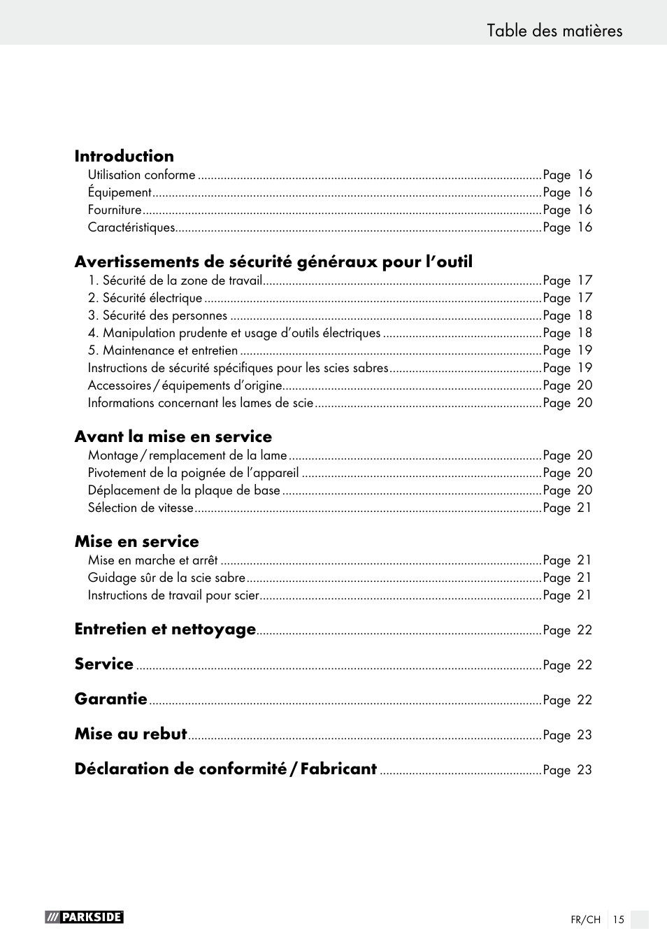 Parkside PFS 710 A1 User Manual | Page 15 / 44