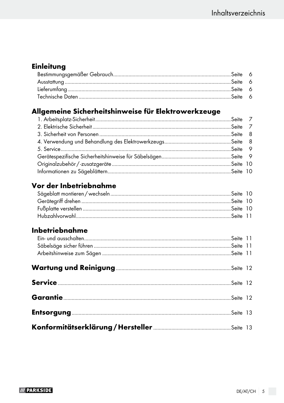 Parkside PFS 710 A1 User Manual | Page 5 / 44