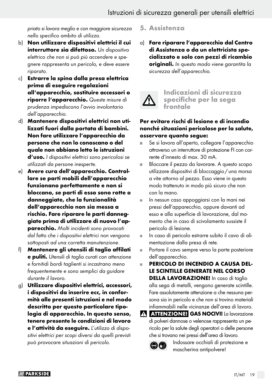 Assistenza | Parkside PFS 710 A1 User Manual | Page 19 / 54