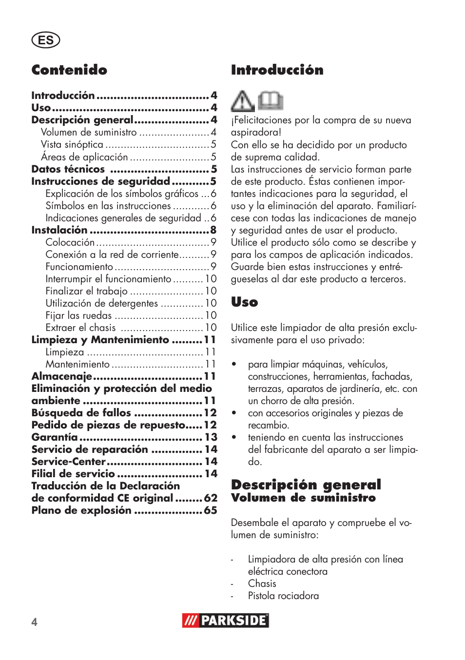 Parkside PHD 100 B2 User Manual | Page 4 / 68