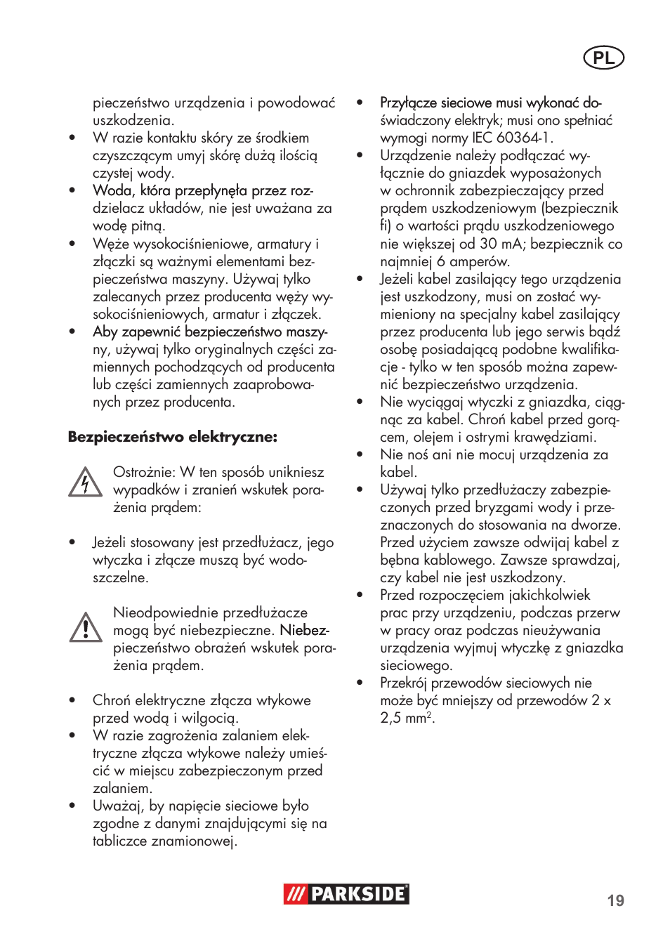 Parkside PHD 100 B2 User Manual | Page 19 / 88