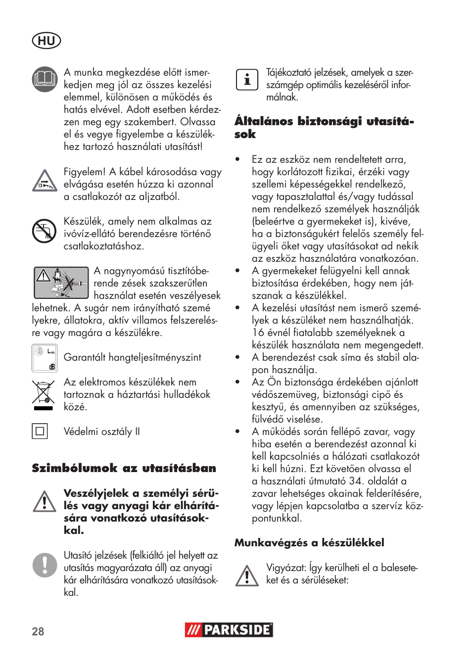 Parkside PHD 100 B2 User Manual | Page 28 / 88