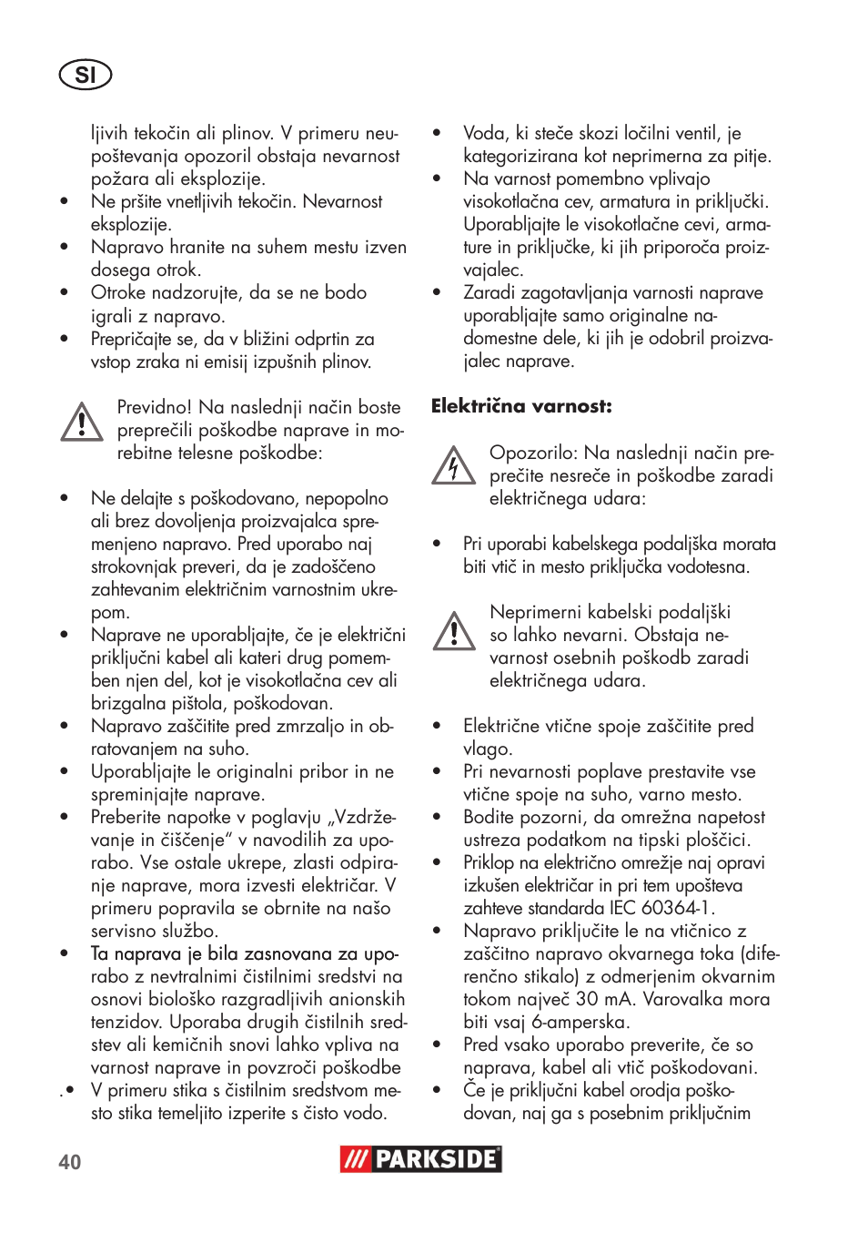 Parkside PHD 100 B2 User Manual | Page 40 / 88