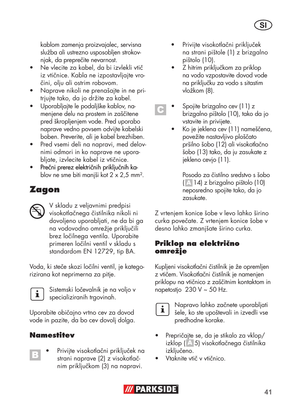 Zagon | Parkside PHD 100 B2 User Manual | Page 41 / 88