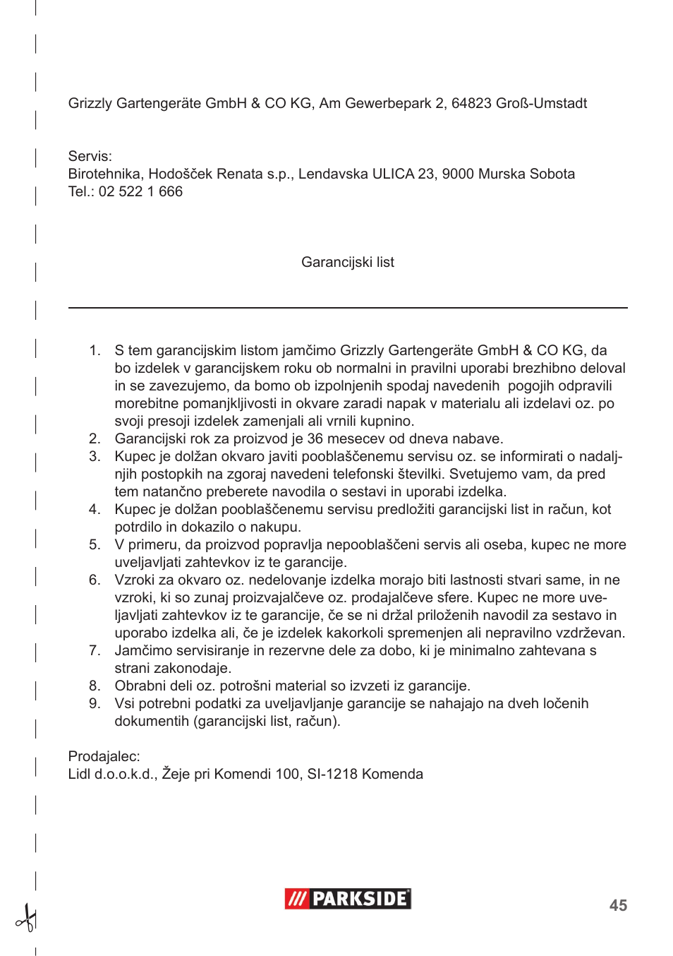 Parkside PHD 100 B2 User Manual | Page 45 / 88