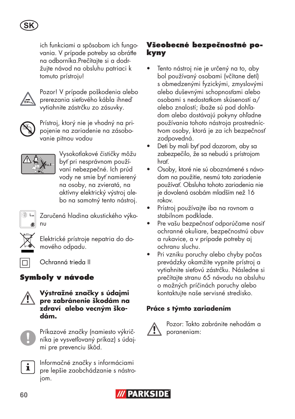 Parkside PHD 100 B2 User Manual | Page 60 / 88