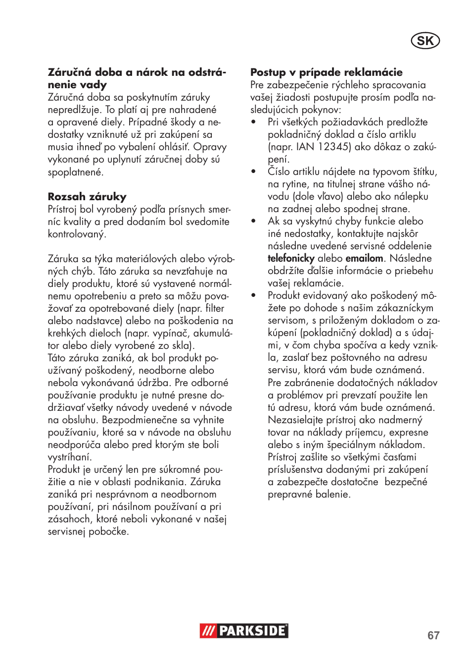 Parkside PHD 100 B2 User Manual | Page 67 / 88
