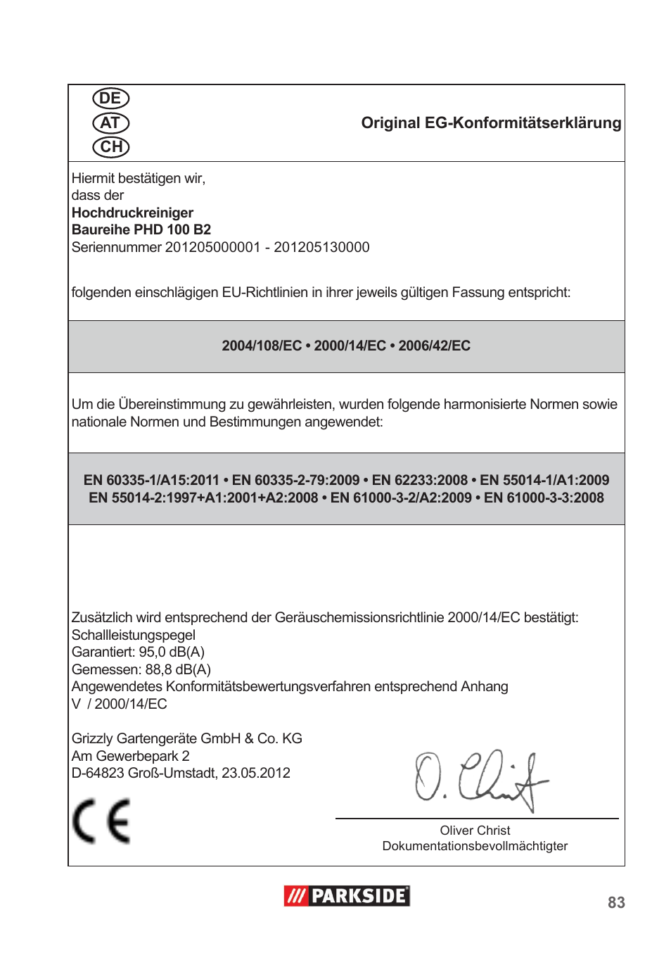 Parkside PHD 100 B2 User Manual | Page 83 / 88