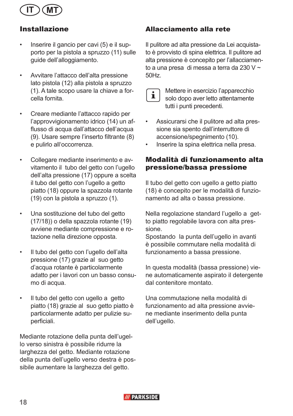 Mt it | Parkside PHD 150 A1 User Manual | Page 18 / 58