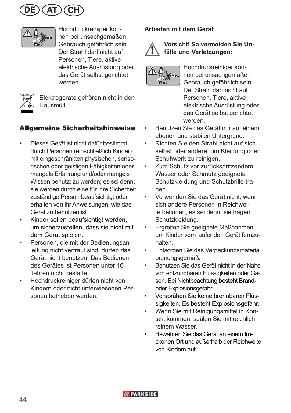 Ch at de | Parkside PHD 150 A1 User Manual | Page 44 / 58