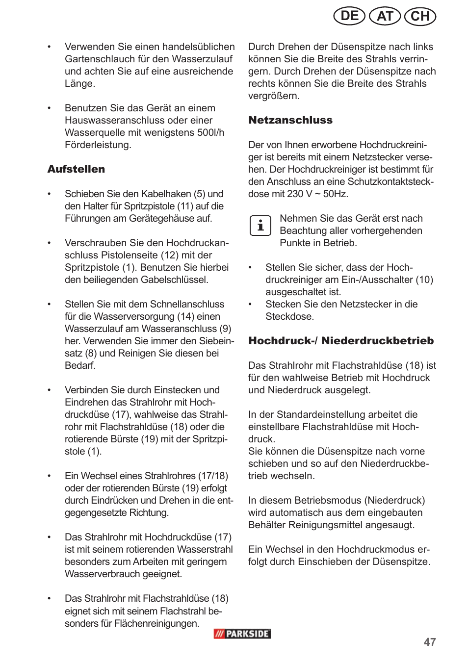 Ch at de | Parkside PHD 150 A1 User Manual | Page 47 / 58