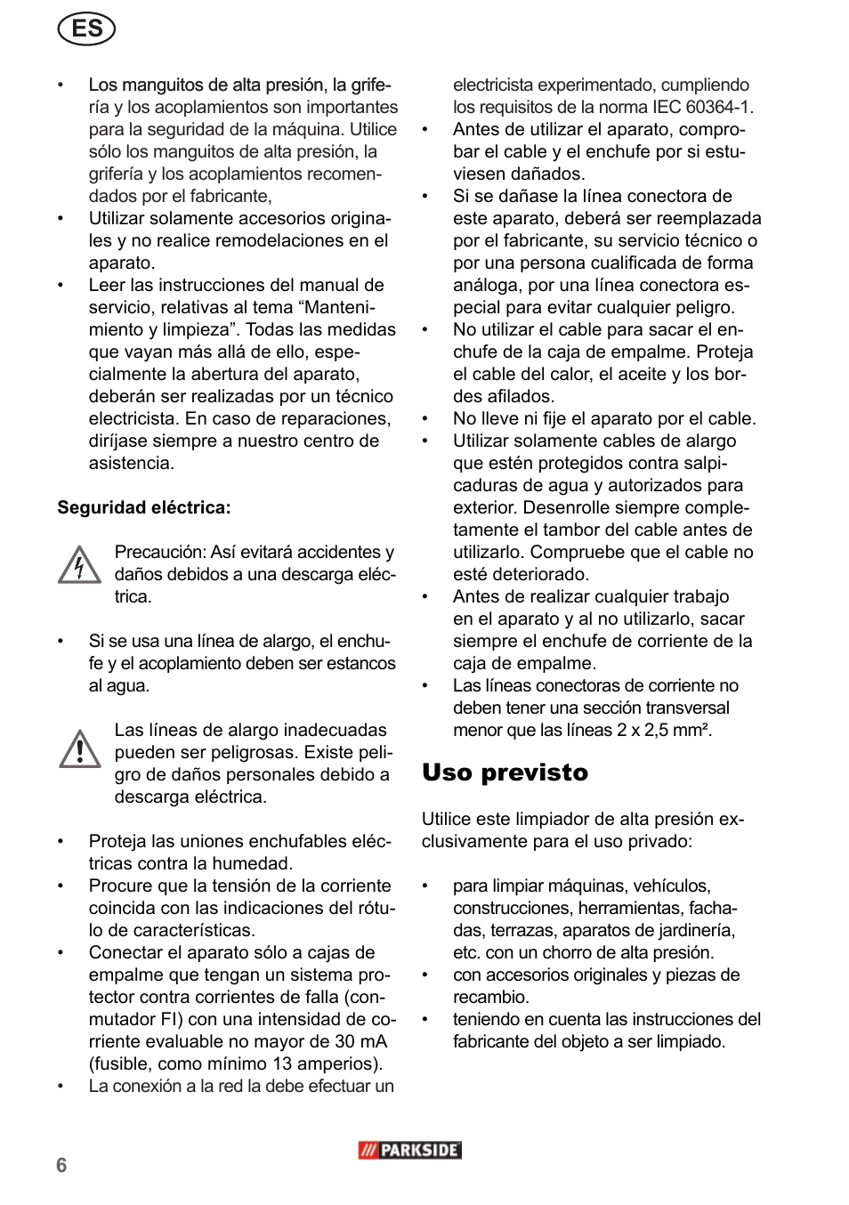 Uso previsto | Parkside PHD 150 A1 User Manual | Page 6 / 58