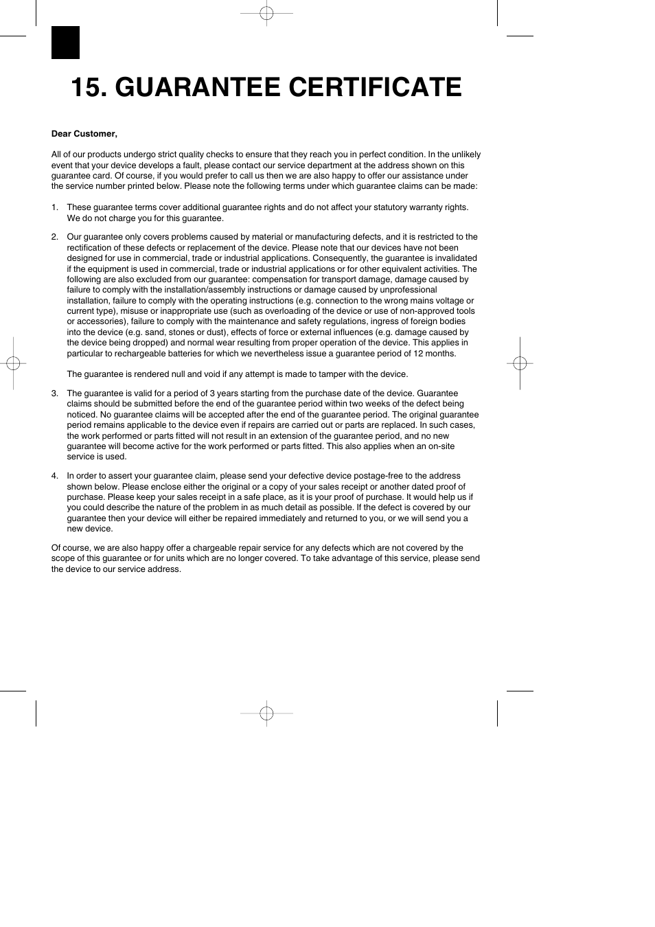 Guarantee certificate | Parkside PESG 120 A1 User Manual | Page 14 / 28