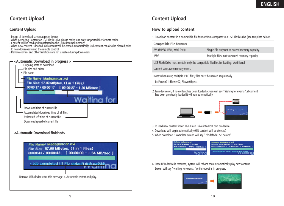 Content upload, English | DoubleSight Displays DID46KSKM User Manual | Page 6 / 6