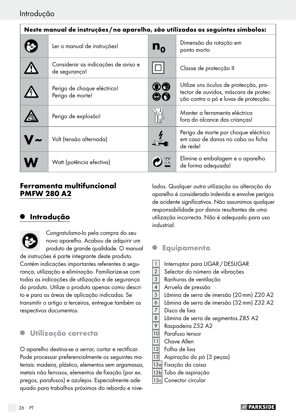 Parkside PMFW 280 A2 User Manual | Page 26 / 55