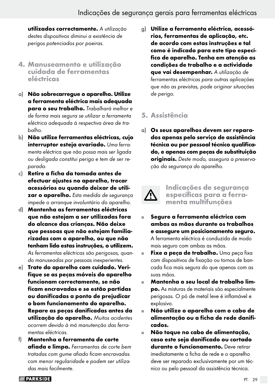 Parkside PMFW 280 A2 User Manual | Page 29 / 55