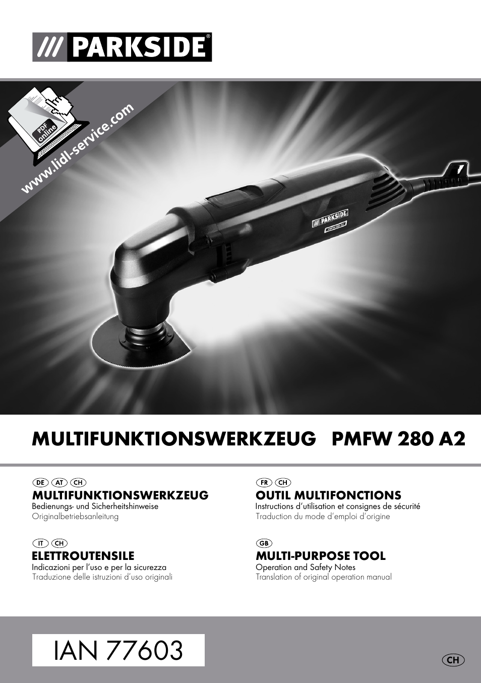 Parkside PMFW 280 A2 User Manual | 44 pages