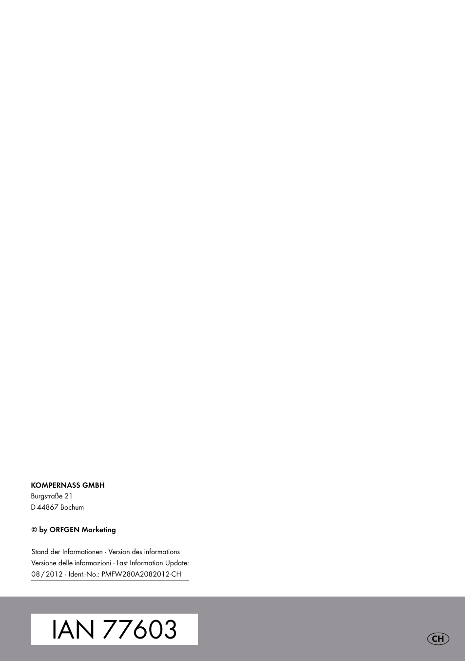 Parkside PMFW 280 A2 User Manual | Page 44 / 44