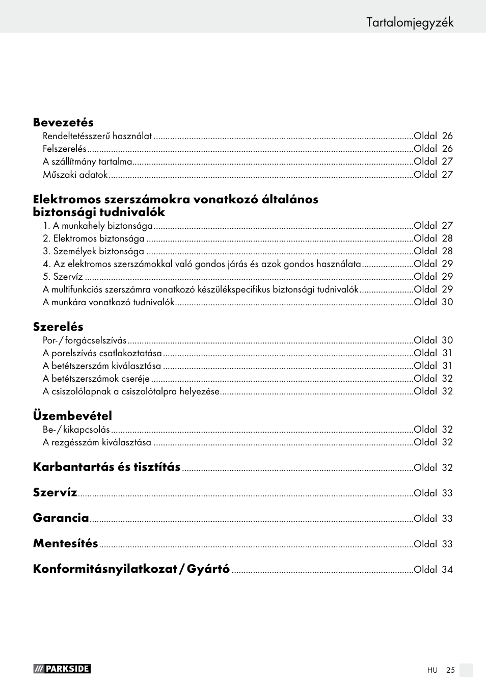 Parkside PMFW 280 A2 User Manual | Page 25 / 75