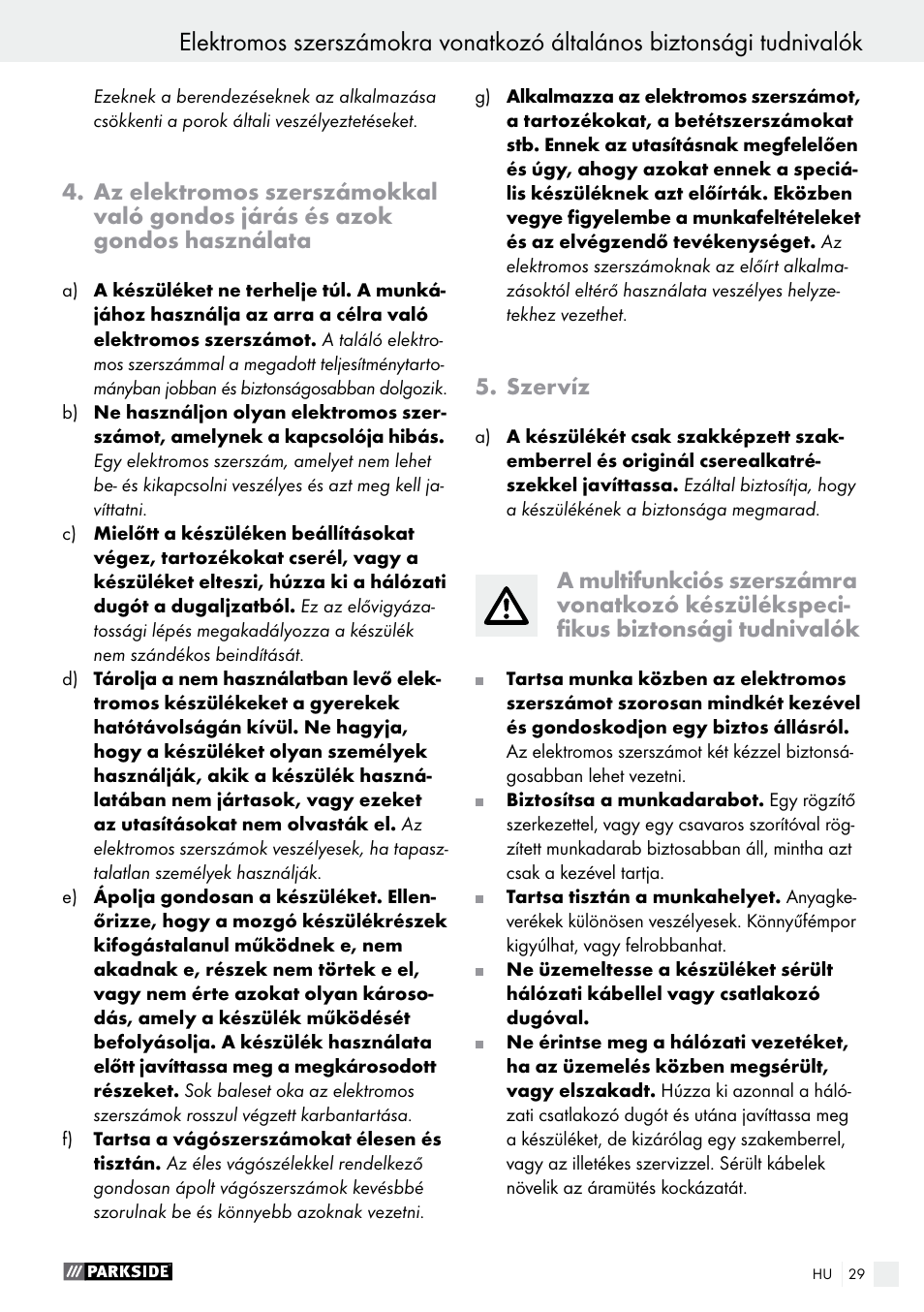 Parkside PMFW 280 A2 User Manual | Page 29 / 75