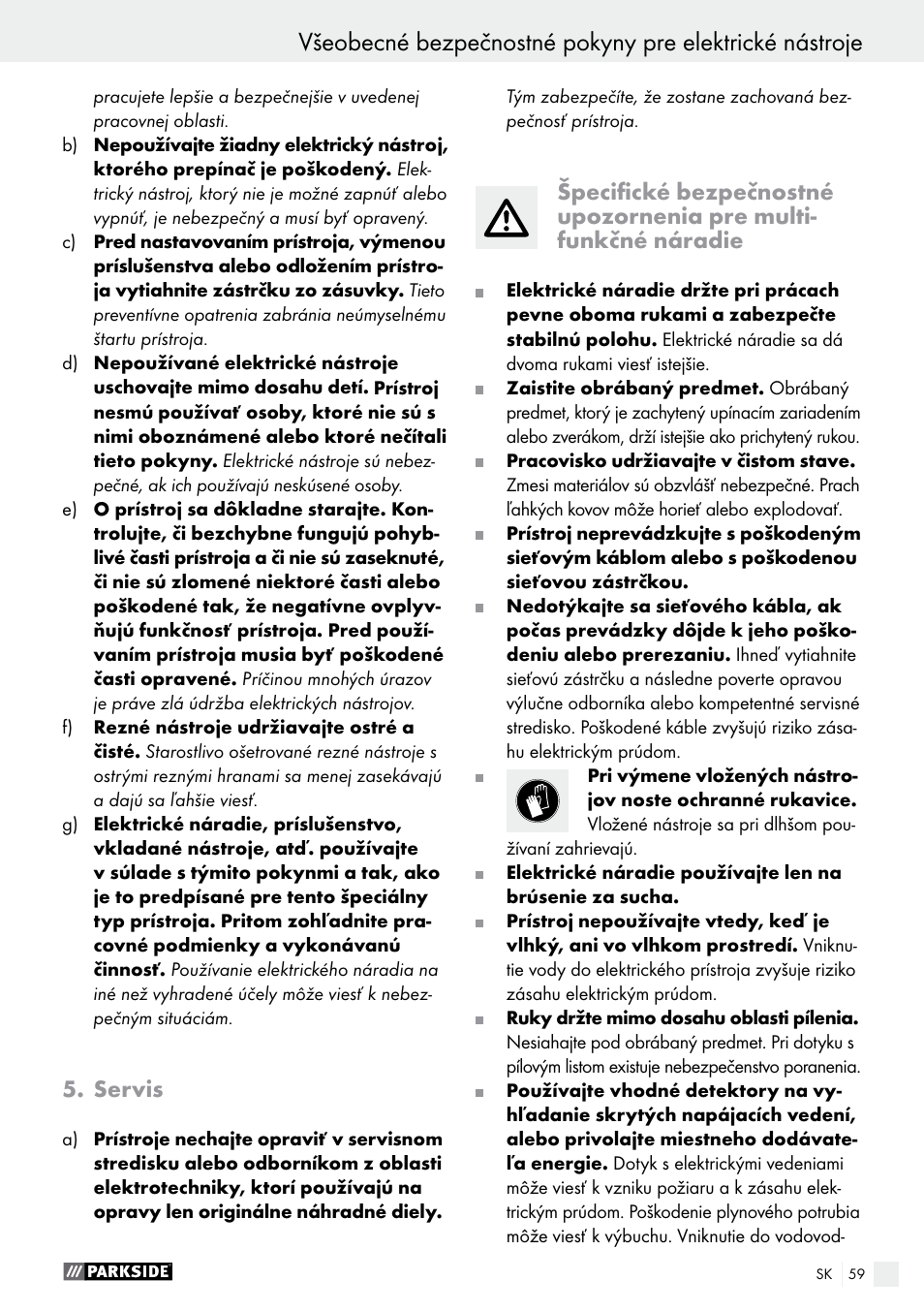 Servis | Parkside PMFW 280 A2 User Manual | Page 59 / 75