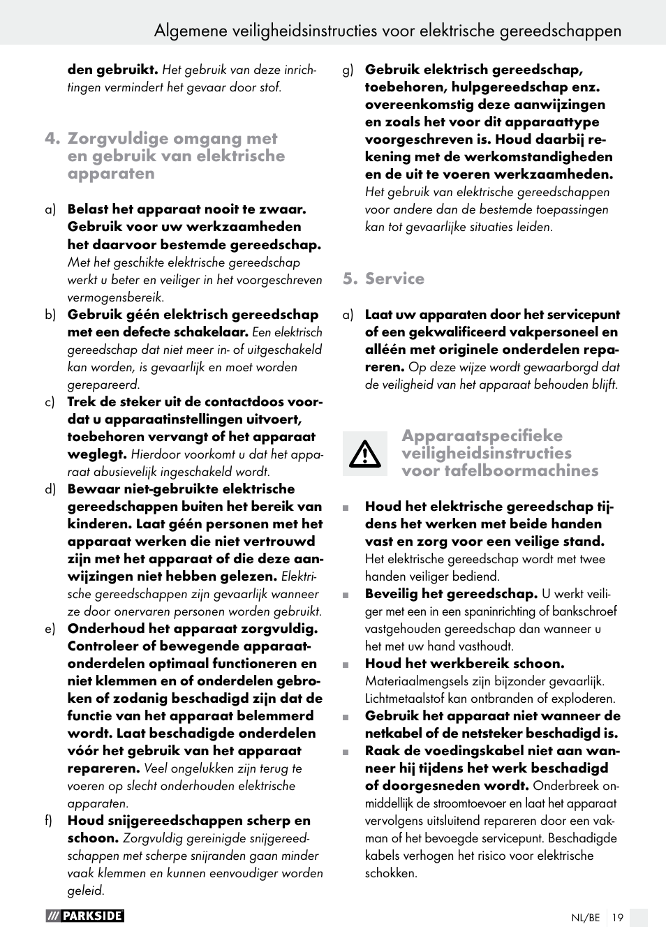 Parkside PMFW 280 A2 User Manual | Page 19 / 44