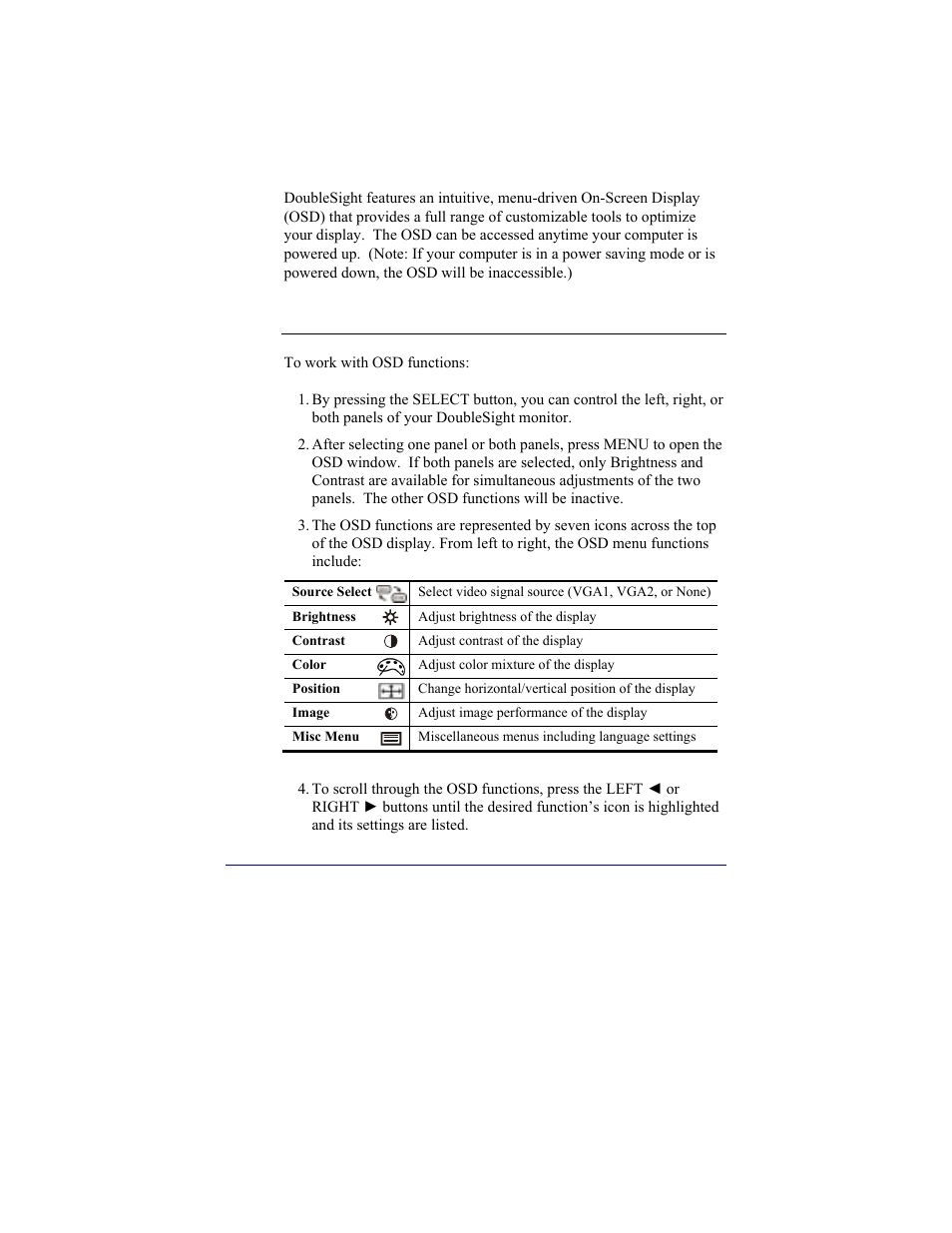 Key function controls | DoubleSight Displays DS-15xx User Manual | Page 27 / 53