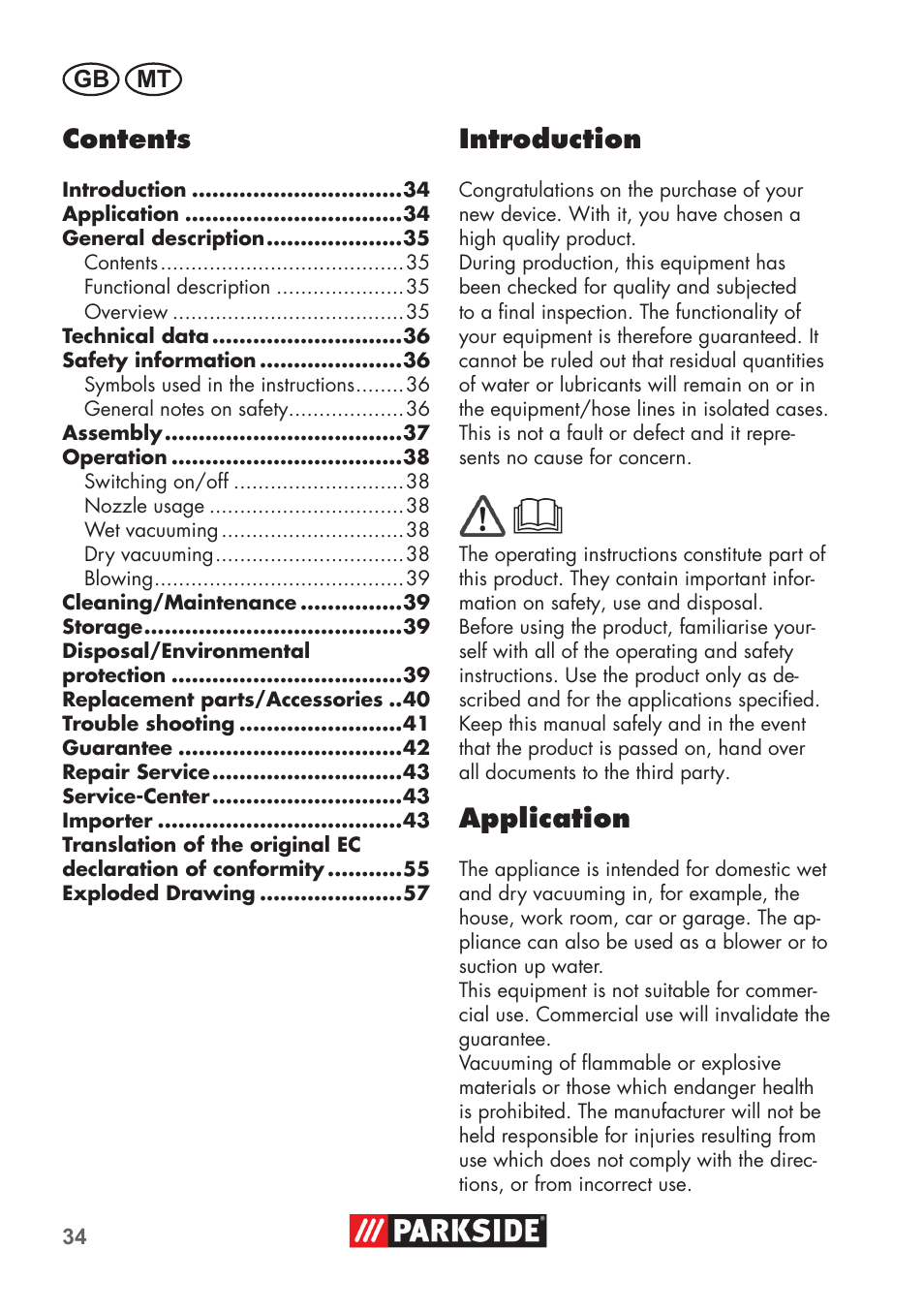 Parkside PNTS 1300 B2 User Manual | Page 34 / 60