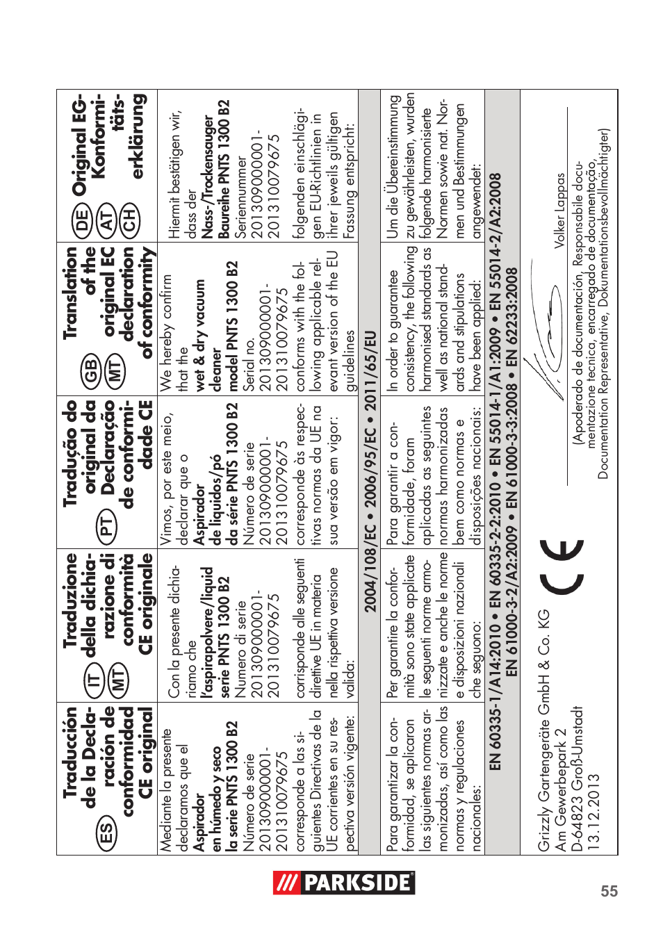 Parkside PNTS 1300 B2 User Manual | Page 55 / 60