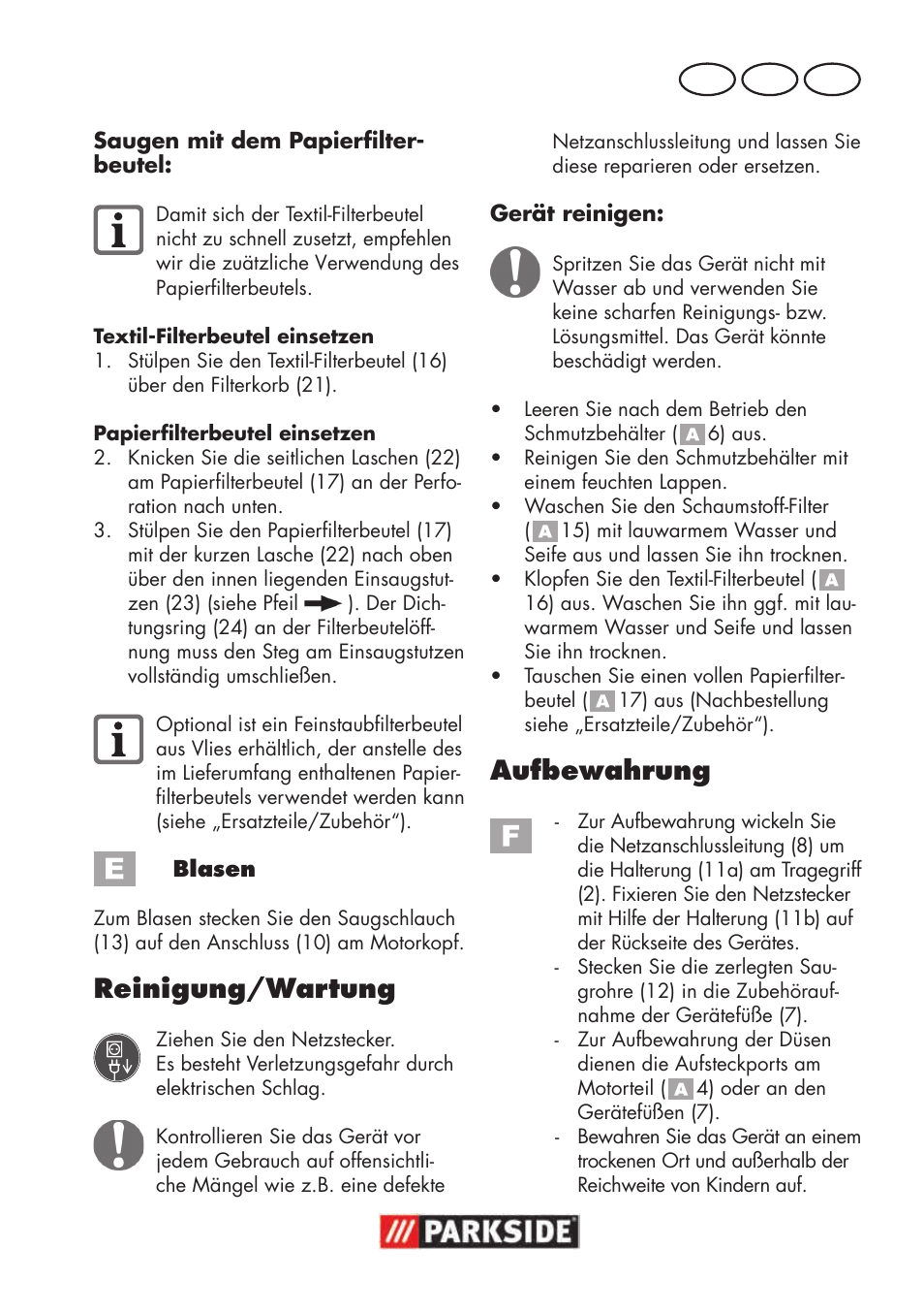 Reinigung/wartung, Aufbewahrung, De at ch | Parkside PNTS 1300 B2 User Manual | Page 9 / 48