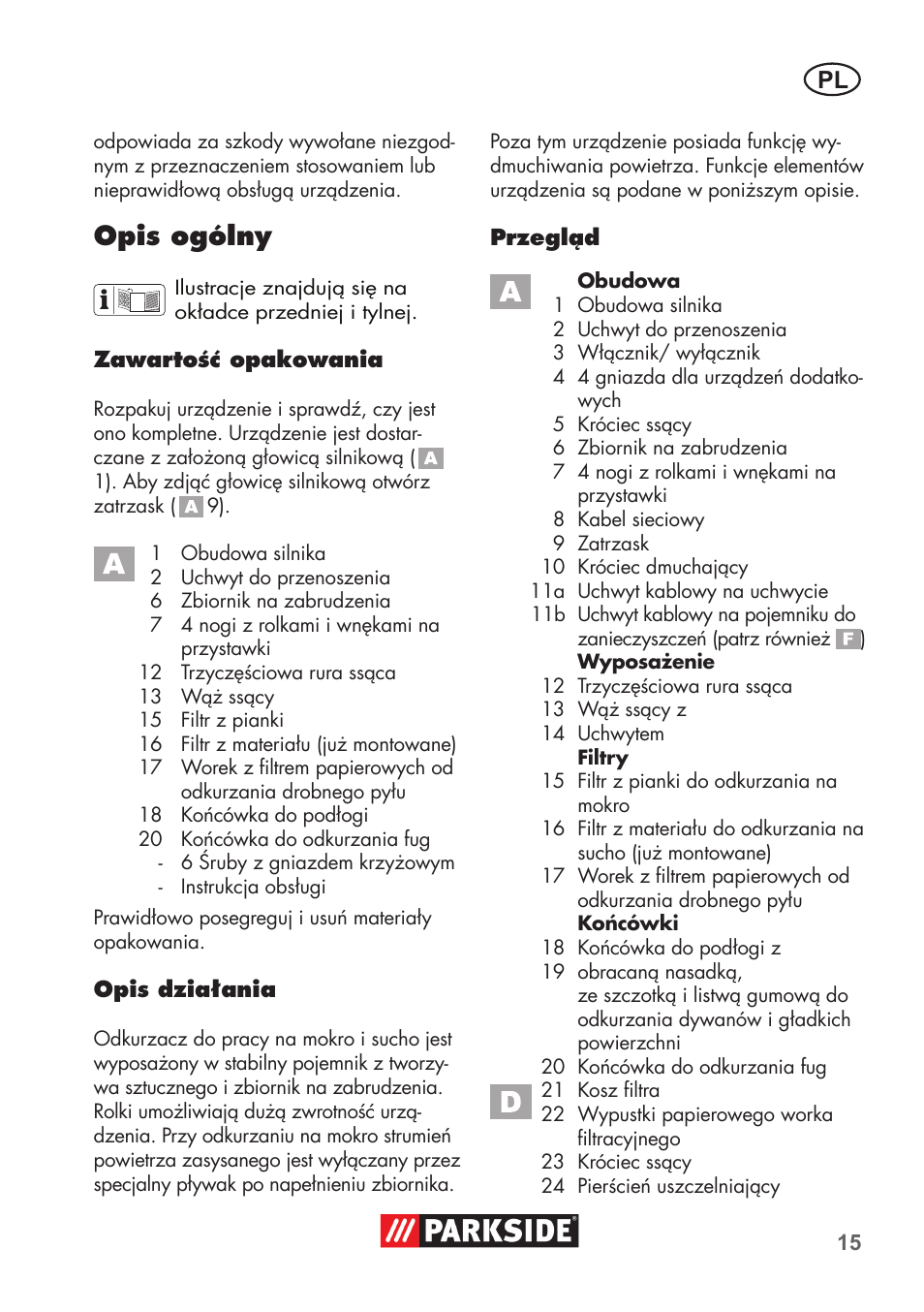 Opis ogólny | Parkside PNTS 1300 B2 User Manual | Page 15 / 68