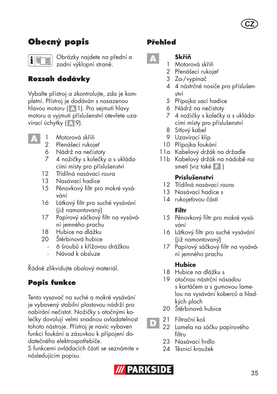 Obecný popis | Parkside PNTS 1300 B2 User Manual | Page 35 / 68