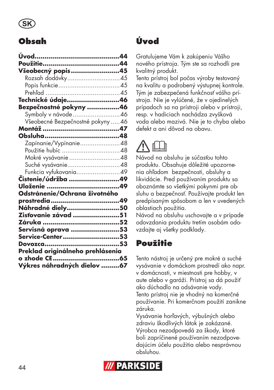 Parkside PNTS 1300 B2 User Manual | Page 44 / 68