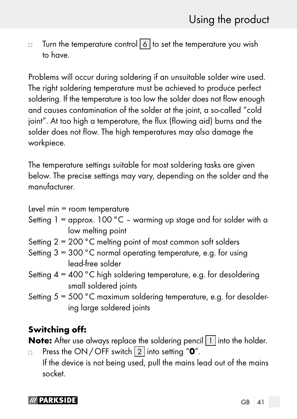 Parkside PLS 48 B1 User Manual | Page 41 / 46